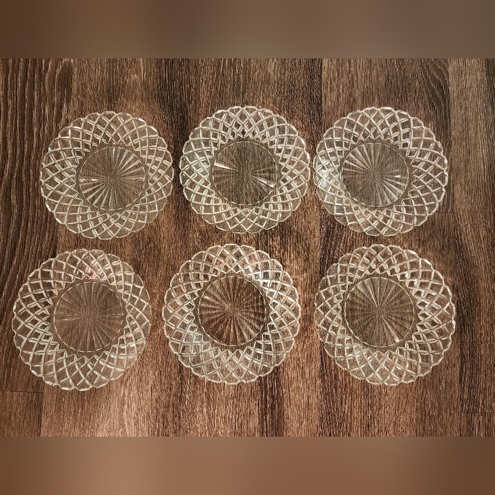 Depression GLASS 1930s 6pc ⚓️ Hocking Waterford Pattern plates
